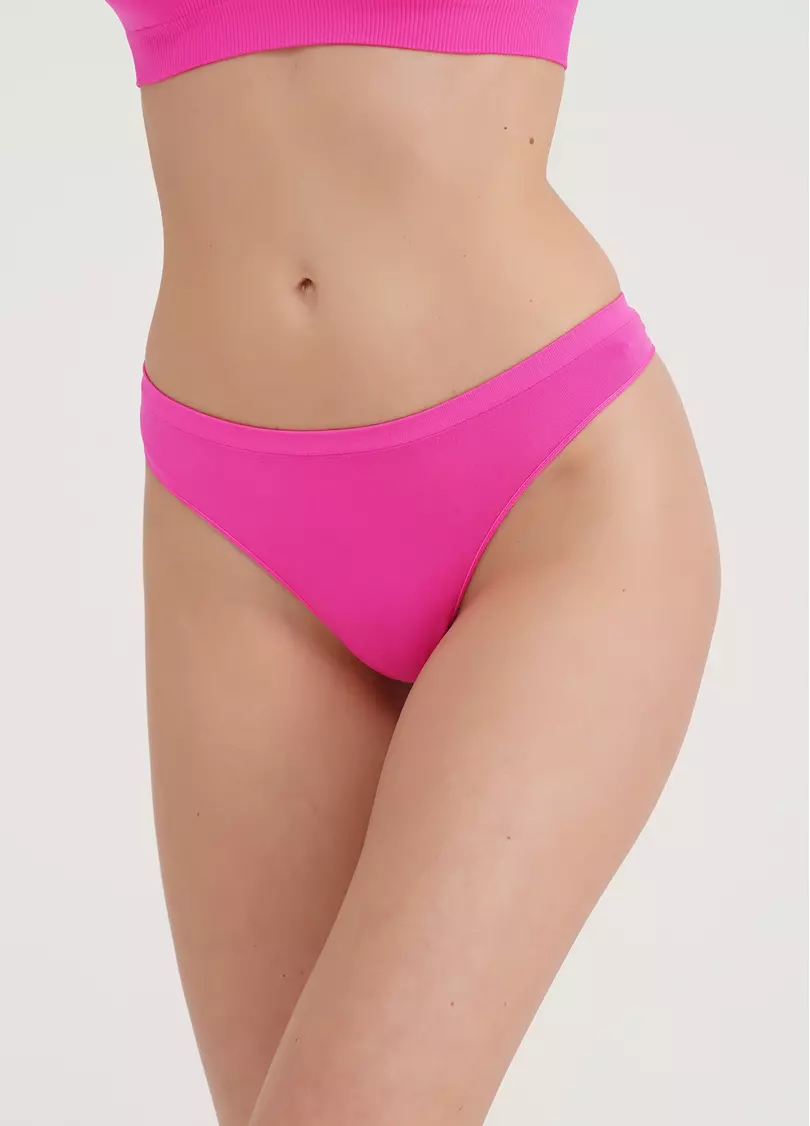 Бесшовные стринги STRING BRIEFS COLOR pink neon (неоновый рожевый)