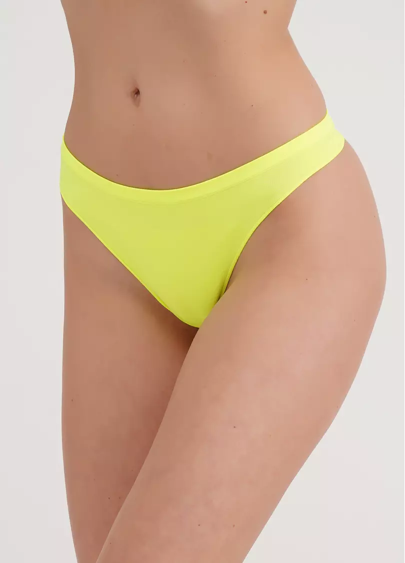 Бесшовные стринги STRING BRIEFS COLOR yellow neon (неоновый желтый)