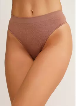 Бесшовные стринги с фактурным узором STRING BRIEFS GRAIN mokko (коричневый)