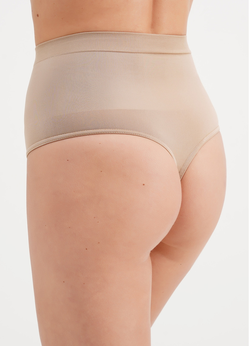 Бесшовные трусы стринги моделирующие STRING HIGH WAIST MODELLING beige (бежевый)