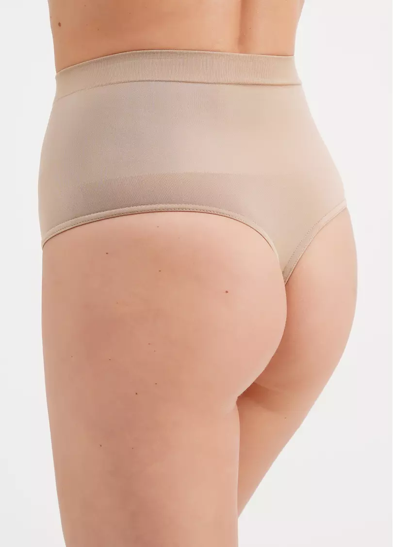 Бесшовные трусы стринги моделирующие STRING HIGH WAIST MODELLING beige (бежевый)