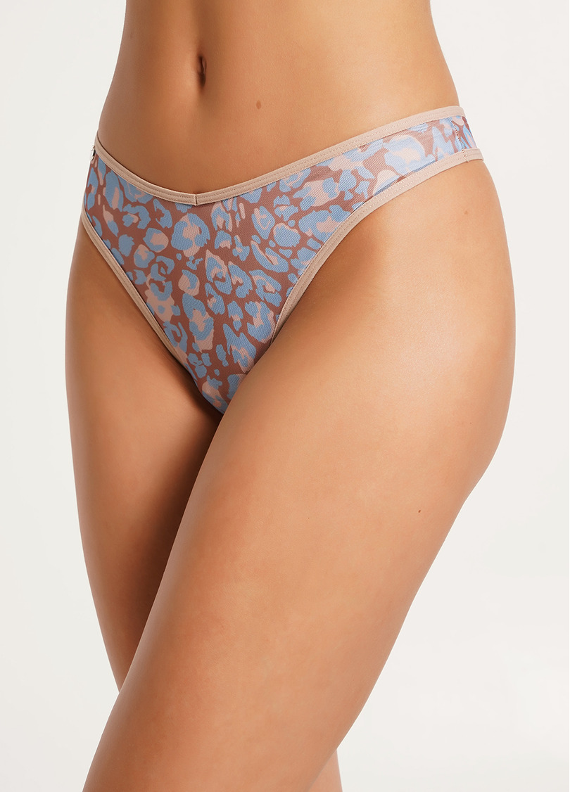 Труси стрінги з анімалістичним принтом Safari 2106/40 blue (блакитний)
