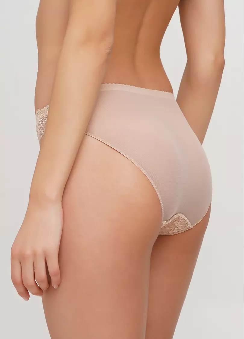 Трусики сліпи з сіткою та мереживом Sara 2309/32 beige (бежевий)
