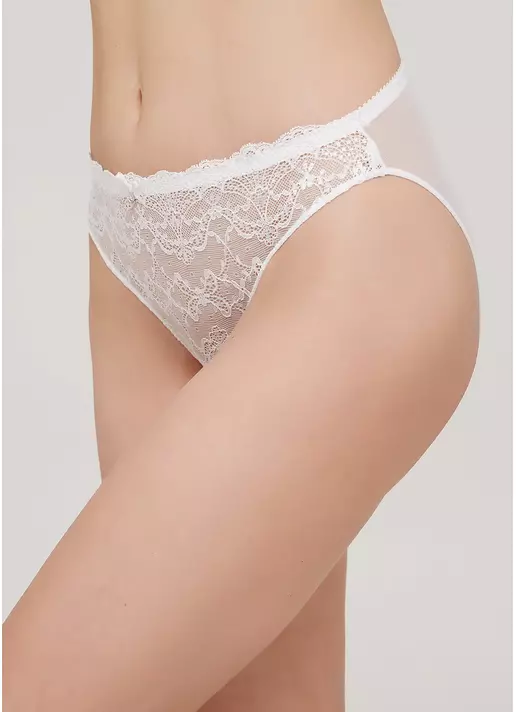 Трусики слипы с сеткой и кружевом Sara 2309/32 whisper white (белый)