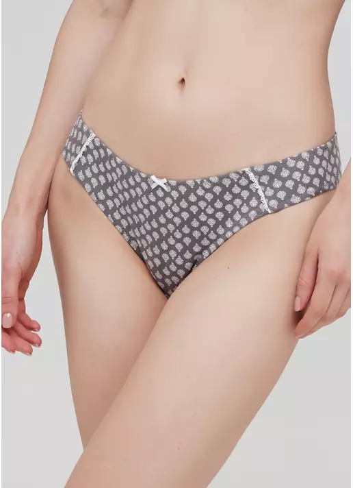 Хлопковые трусики бразилиана с узором Shadow 2206/60 dark grey (серый)