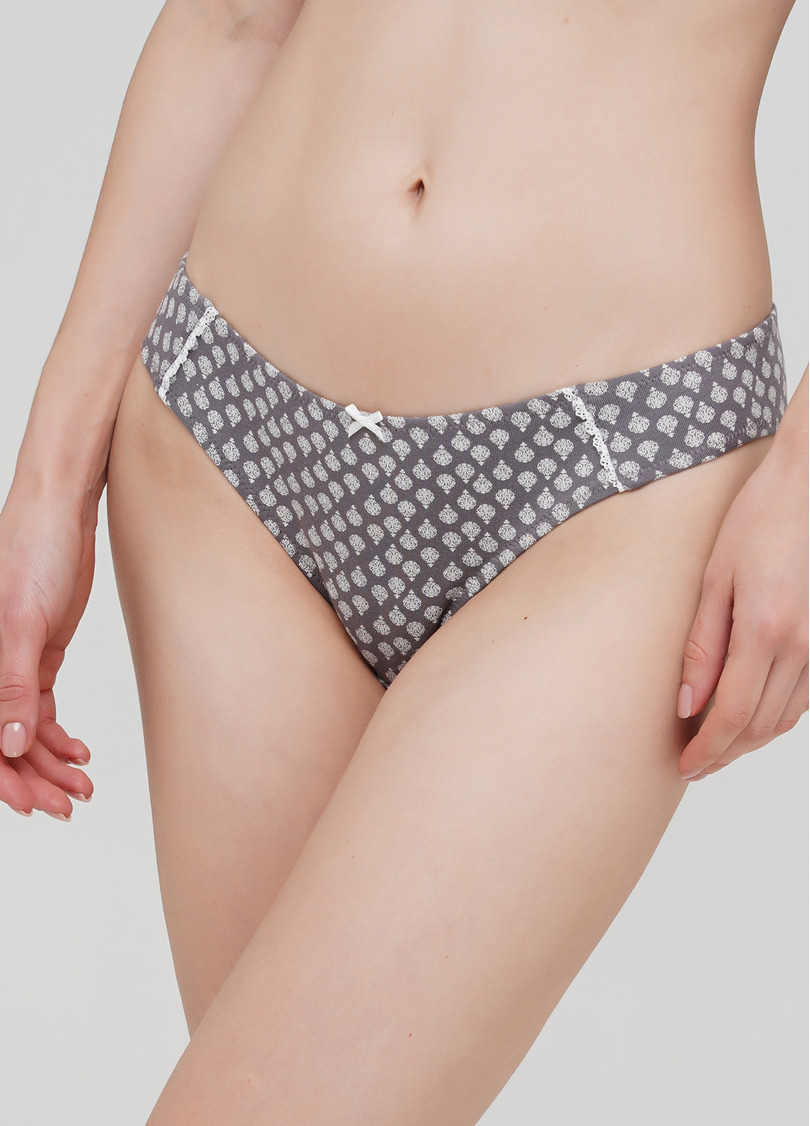 Хлопковые трусики бразилиана с узором Shadow 2206/60 dark grey (серый)