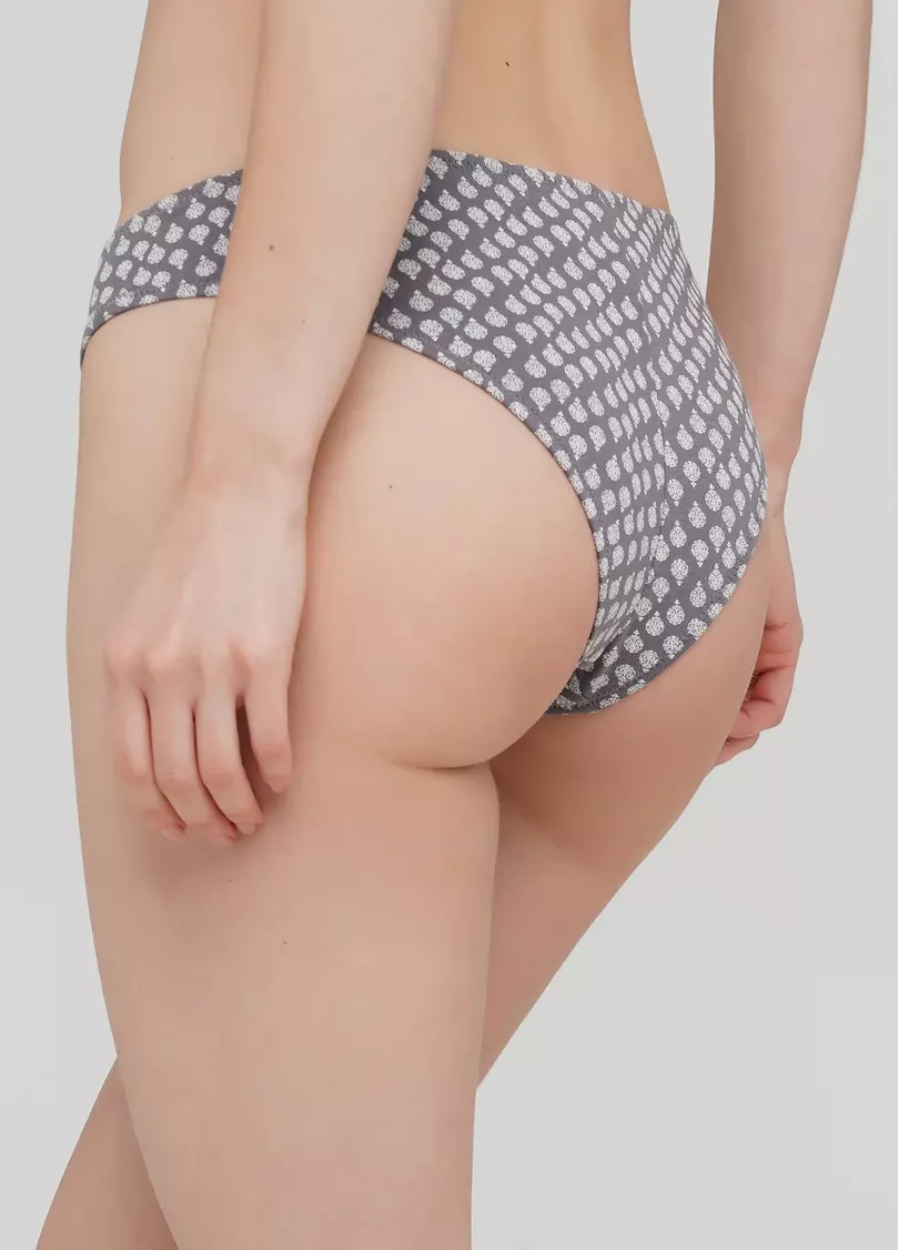 Хлопковые трусики бразилиана с узором Shadow 2206/60 dark grey (серый)