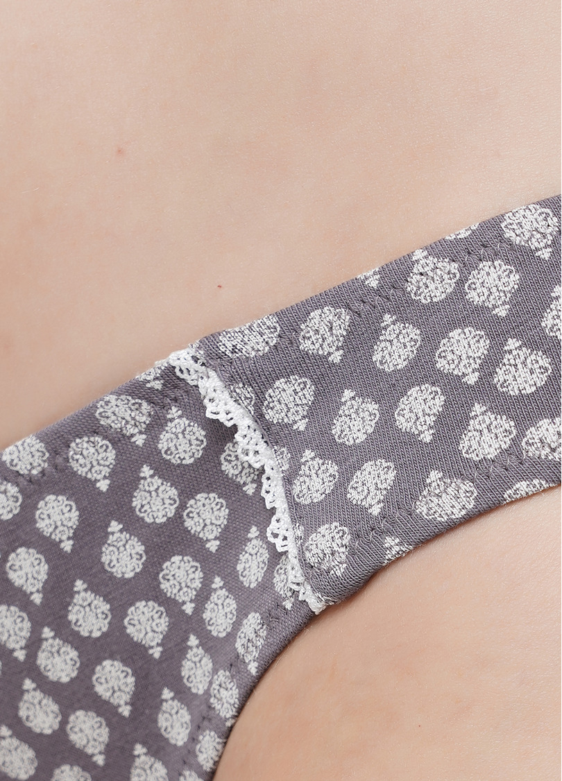 Хлопковые трусики бразилиана с узором Shadow 2206/60 dark grey (серый)