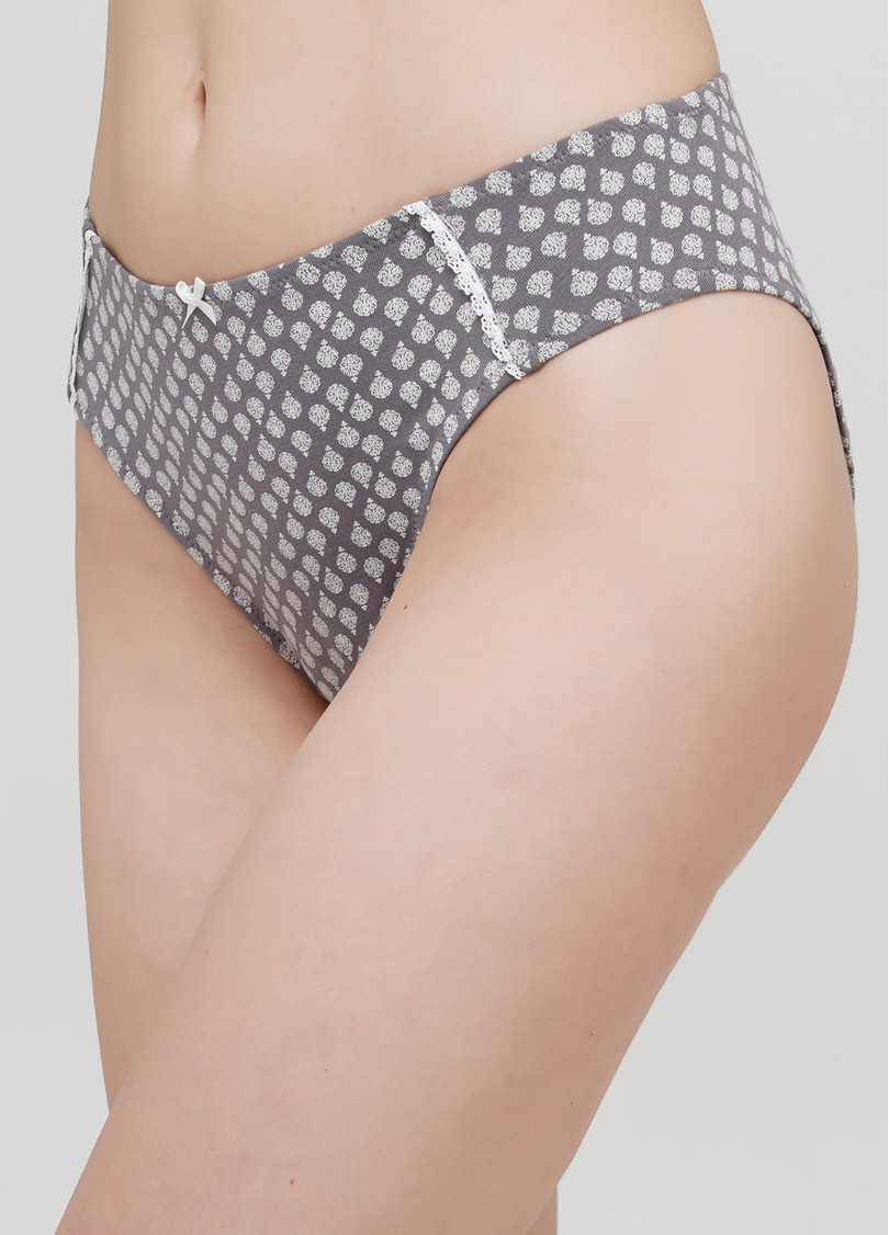 Классические трусики из хлопка с узором Shadow 2501/60 dark grey (серый)