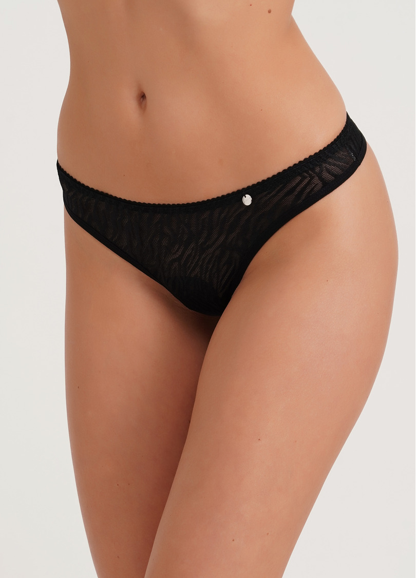 Трусики бразилиана с анималистическим узором Sherry 2206/04 black (черный)