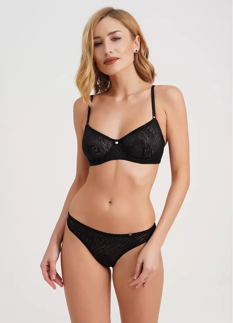 Трусики бразилиана с анималистическим узором Sherry 2206/04 black (черный)