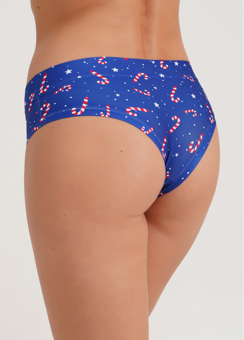 Трусики слипы из микрофибры с рождественскими конфетами Snow time 2301/20 delicious (синий)