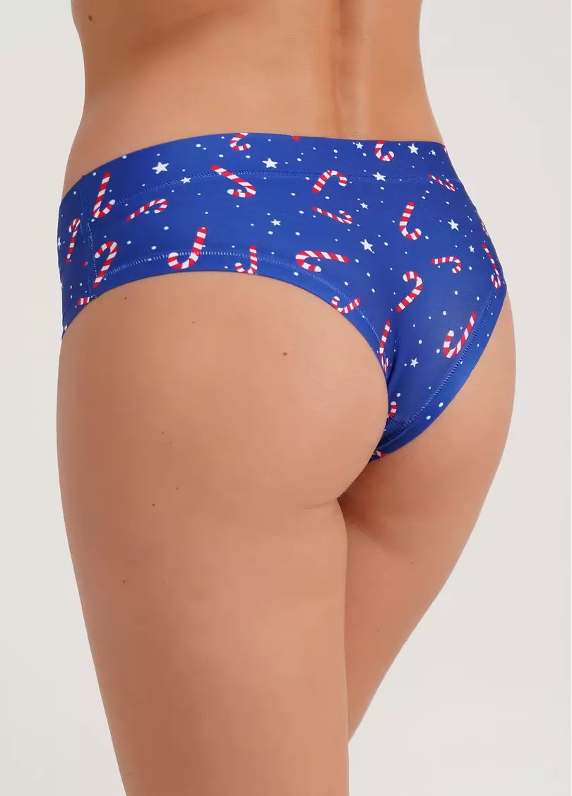 Трусики слипы из микрофибры с рождественскими конфетами Snow time 2301/20 delicious (синий)