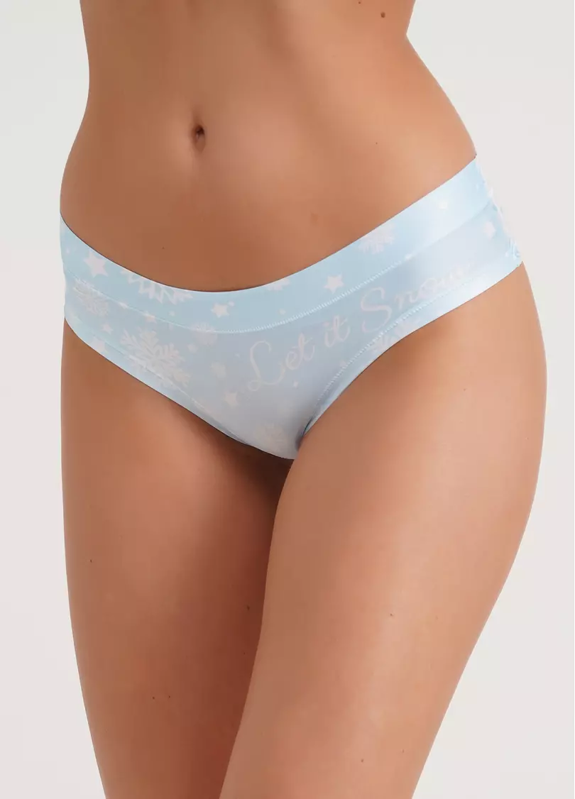 Трусики слепые со снежинками Snow time 2301/20 snow (голубой)