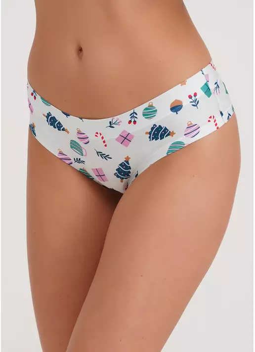 Трусики слипы с зимним принтом Snow time 2301/20 winter (белый)