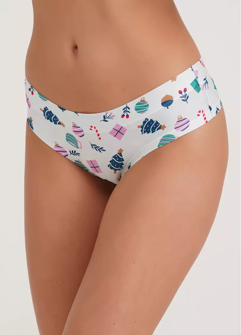 Трусики слипы с зимним принтом Snow time 2301/20 winter (белый)