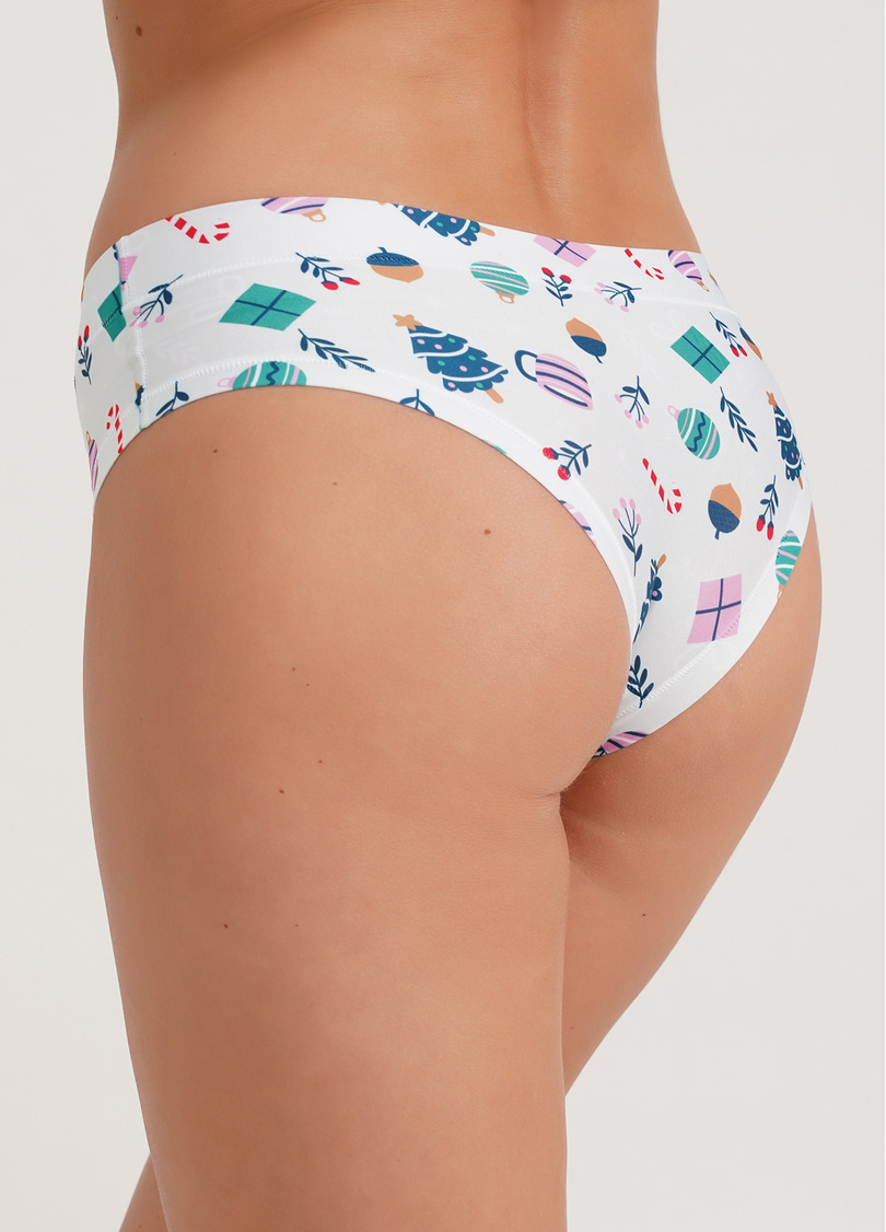 Трусики слипы с зимним принтом Snow time 2301/20 winter (белый)