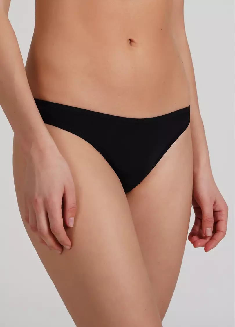 Трусики танга из микрофибры и сетки Soft micro 2102/22 black (черный)