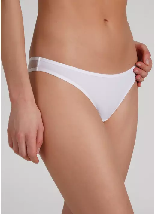 Трусики танга из микрофибры и сетки Soft micro 2102/22 white (белый)