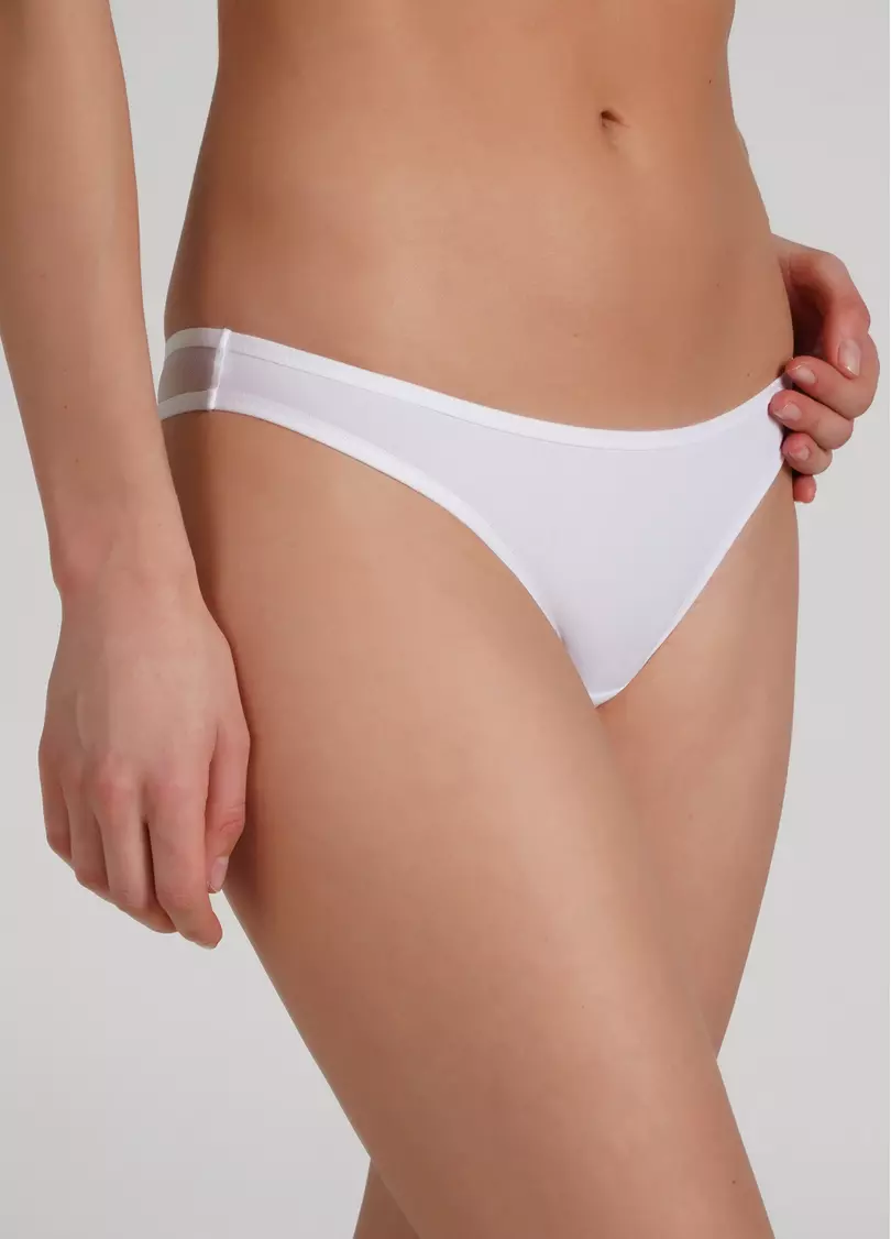 Трусики танга из микрофибры и сетки Soft micro 2102/22 white (белый)