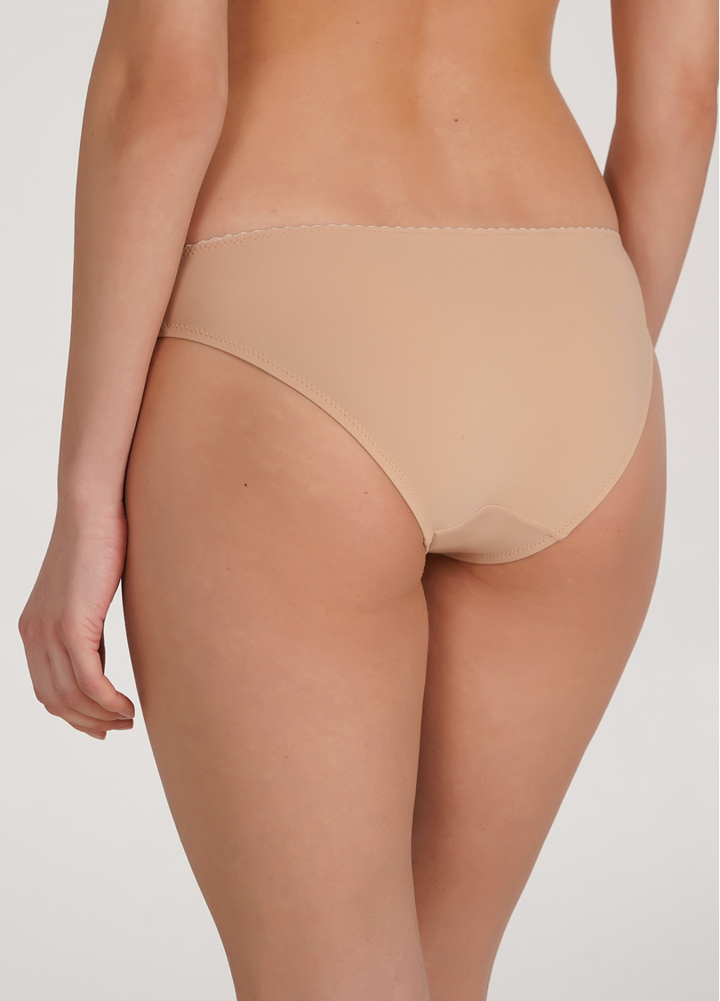 Бразилиана трусики из микрофибры и сетки Soft micro 2211/22 beige (бежевый)