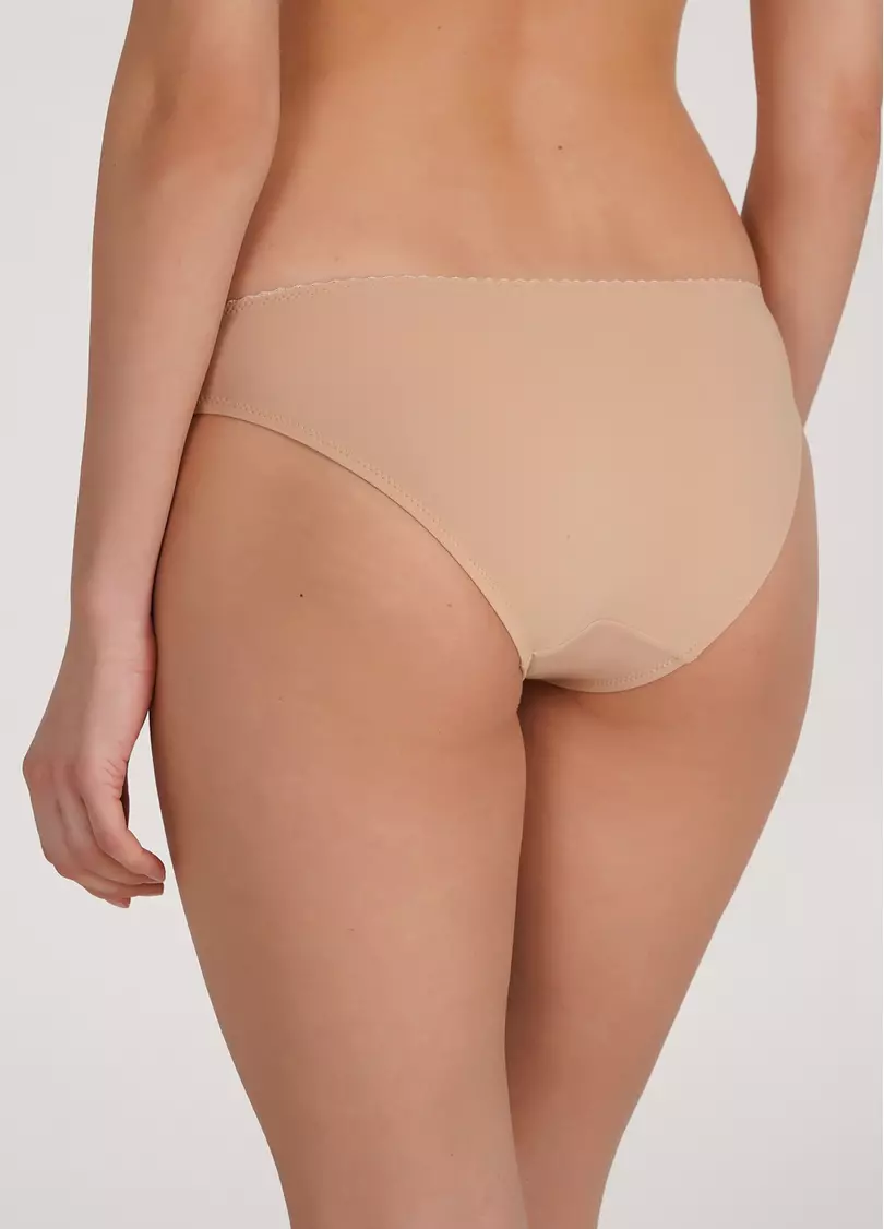 Бразилиана трусики из микрофибры и сетки Soft micro 2211/22 beige (бежевый)