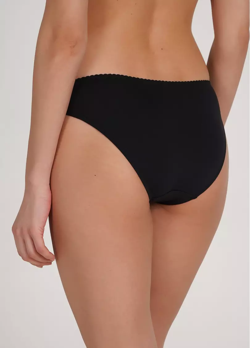 Бразилиана трусики из микрофибры и сетки Soft micro 2211/22 black (черный)