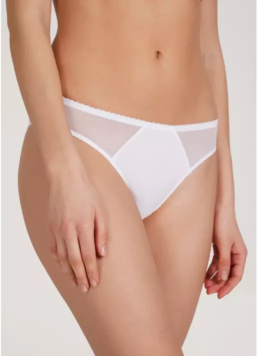 Бразилиана трусики из микрофибры и сетки Soft micro 2211/22 white (белый)
