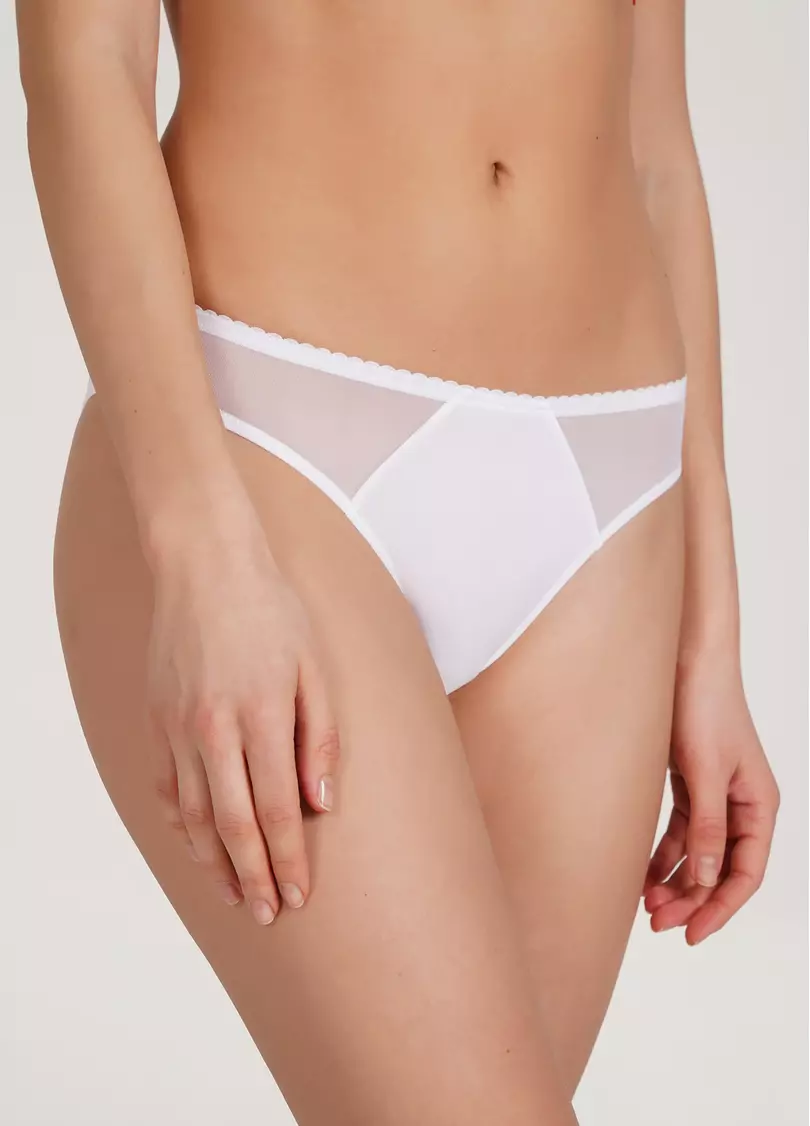 Бразиліана трусики з мікрофібри та сітки Soft micro 2211/22 white (білий)