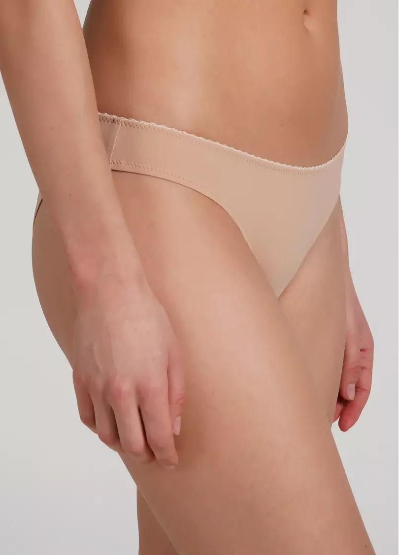 Базові трусики бразиліана з мікрофібри Soft micro 2219/20 beige (бежевий)