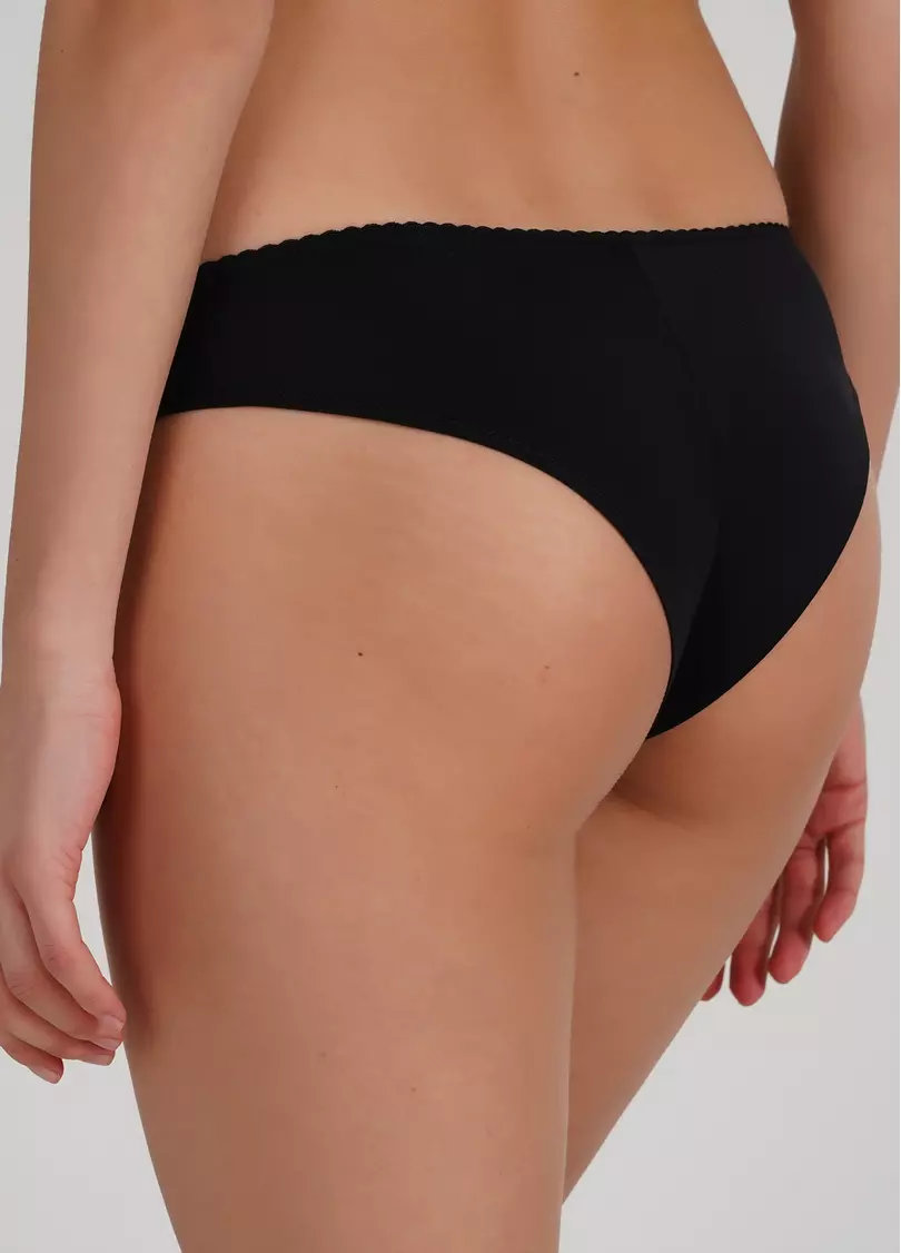 Базовые трусики бразилиана из микрофибры Soft micro 2219/20 black (черный)