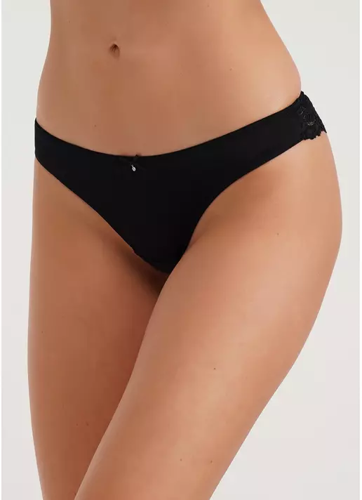 Трусики бразиліана з мікрофібри та мережива Sophia 2605/31 black (чорний)