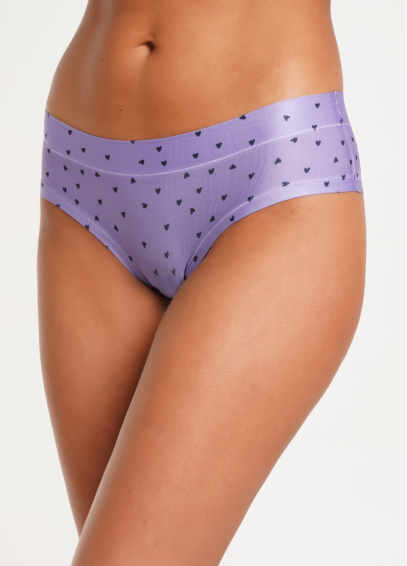 Принтованные трусики слипы с сердечками Spring day 2301/20 black hearts (фиолетовый)