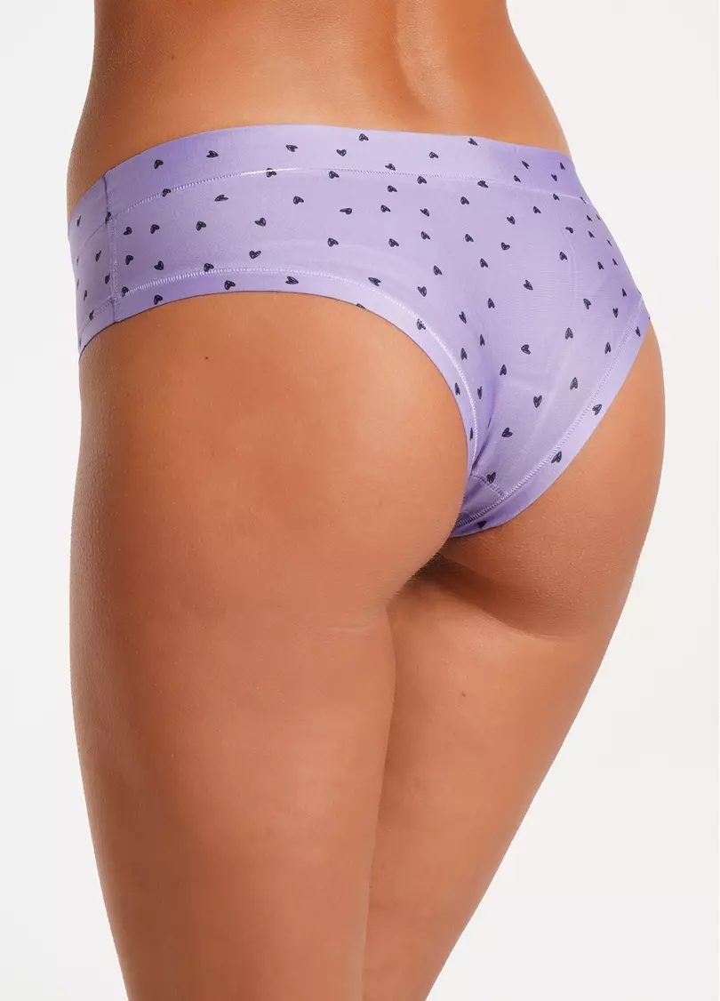 Принтованные трусики слипы с сердечками Spring day 2301/20 black hearts (фиолетовый)