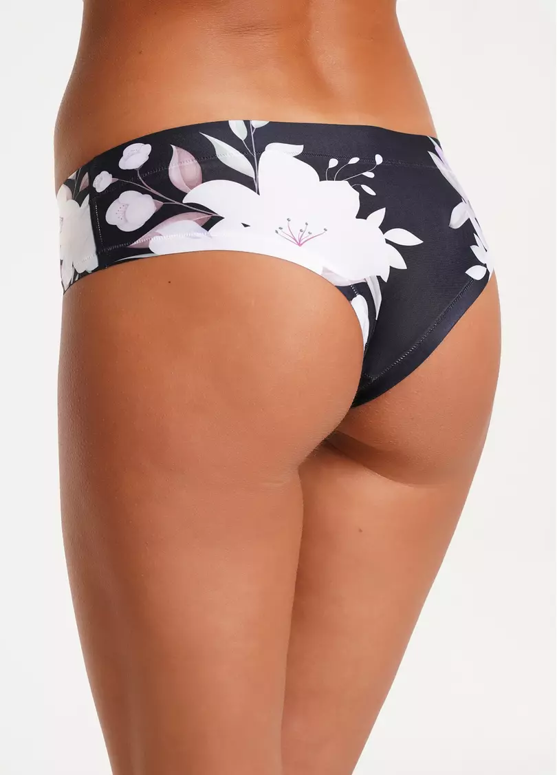 Принтованные трусики слипы с цветами Spring day 2301/20 black lily (черный)