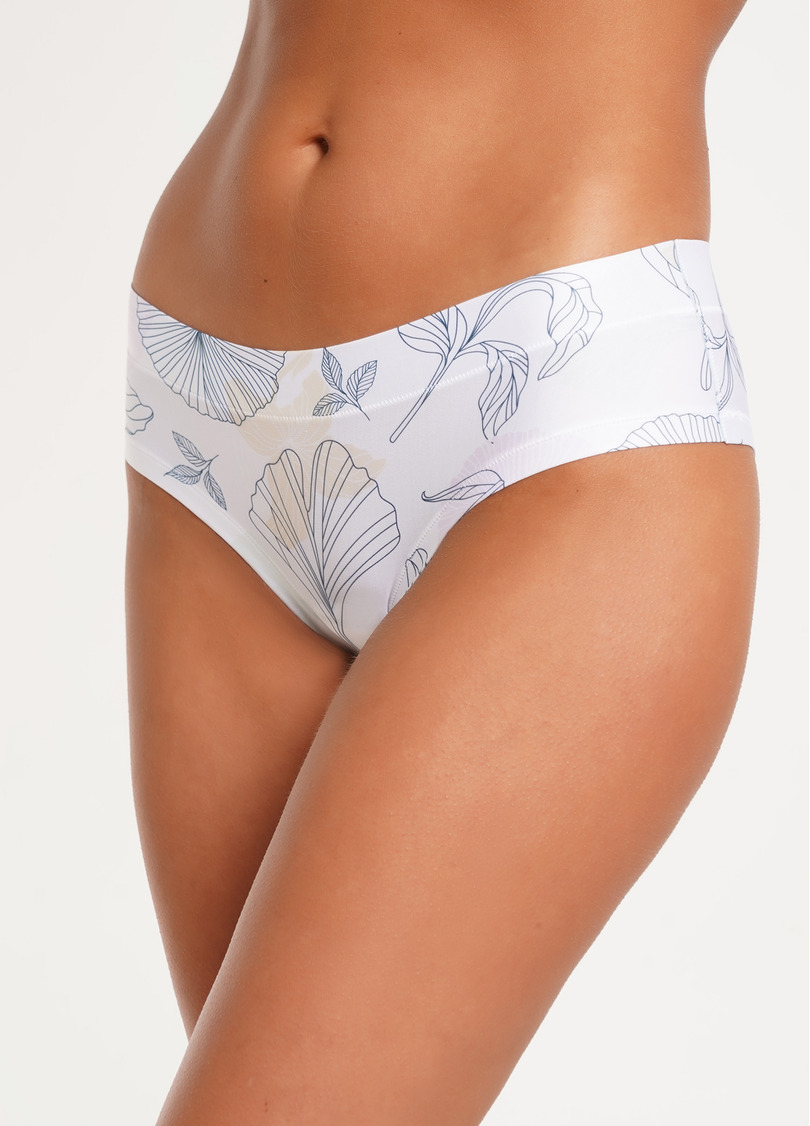 Принтованные трусики слипы с листьями Spring day 2301/20 leaves (белый)