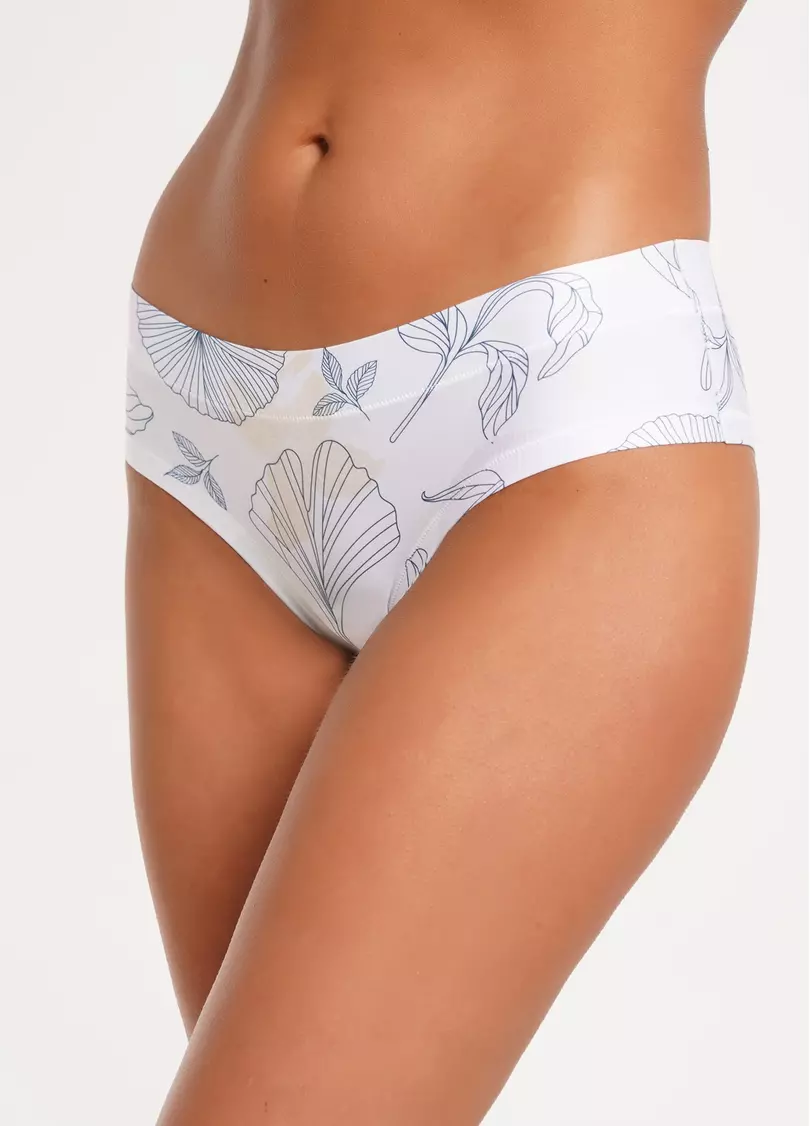 Принтованные трусики слипы с листьями Spring day 2301/20 leaves (белый)