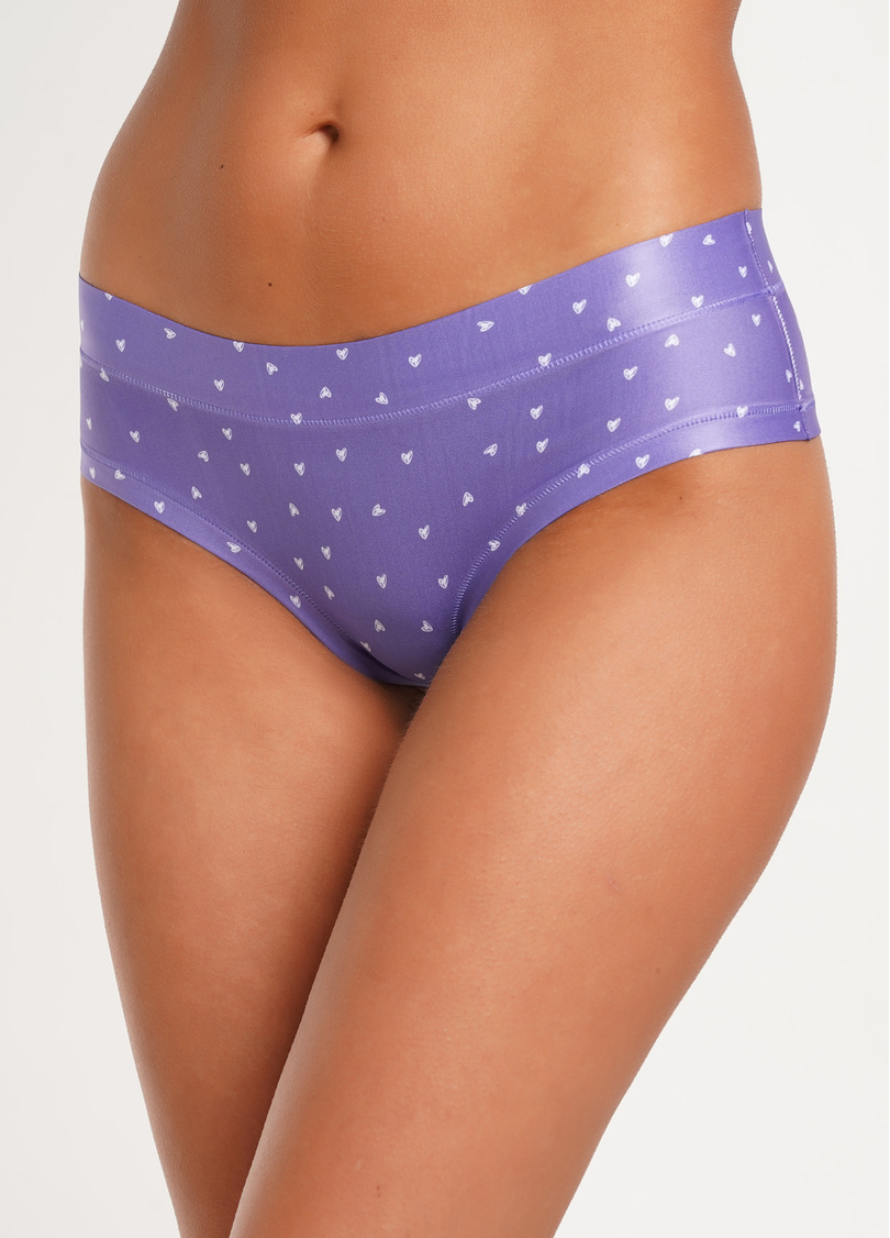 Принтованные трусики слипы с сердечками Spring day 2301/20 white hearts (фиолетовый)
