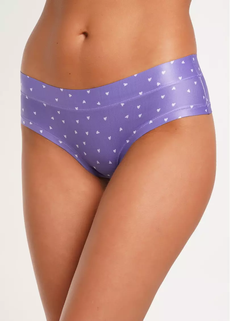 Принтованные трусики слипы с сердечками Spring day 2301/20 white hearts (фиолетовый)