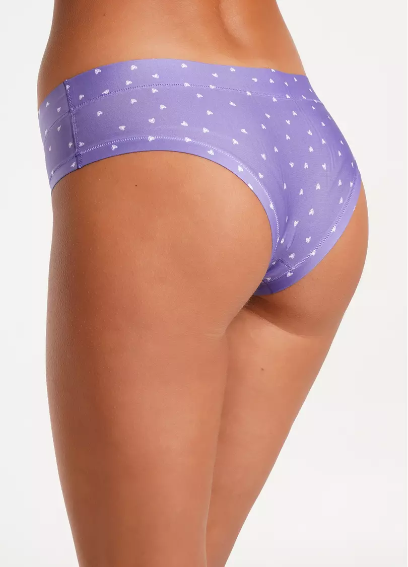 Принтованные трусики слипы с сердечками Spring day 2301/20 white hearts (фиолетовый)