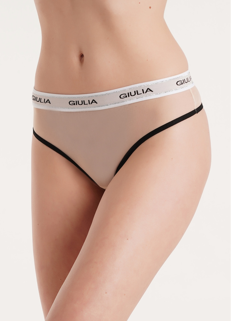 Трусики стринги из сетки STRING BRIEFS NET 2101/40 beige/black (бежевый/черный)