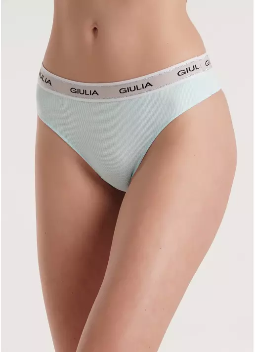 Трусики стринги из хлопка в рубчик String briefs rib 2101/60 blue (голубой)