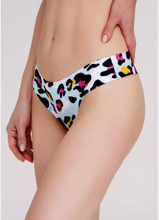 Трусики стринги из микрофибры с ярким принтом Summer print 2102/20 (голубой)