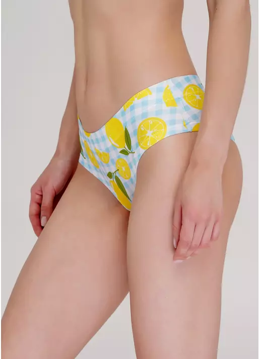 Яркие трусики слипы с оригинальным принтом Summer print 2301/20 (желтый)