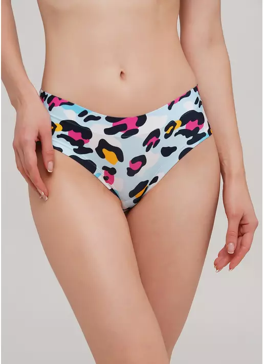 Яркие трусики слипы с оригинальным принтом Summer print 2301/20 (голубой)