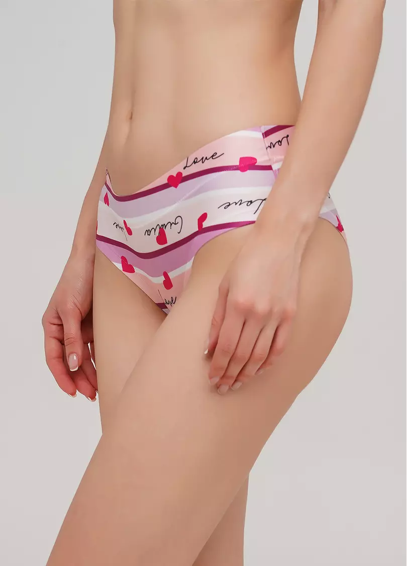 Яркие трусики слипы с оригинальным принтом Summer print 2301/20 (нежно-розовый)