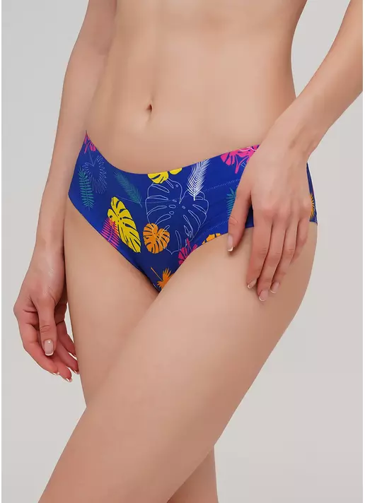 Яркие трусики слипы с оригинальным принтом Summer print 2301/20 (синий)