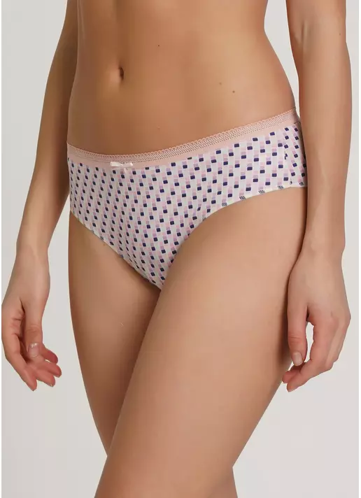 Широкі бразиліана бавовняні Sweet cotton 2216/60 lilac grid (рожевий)
