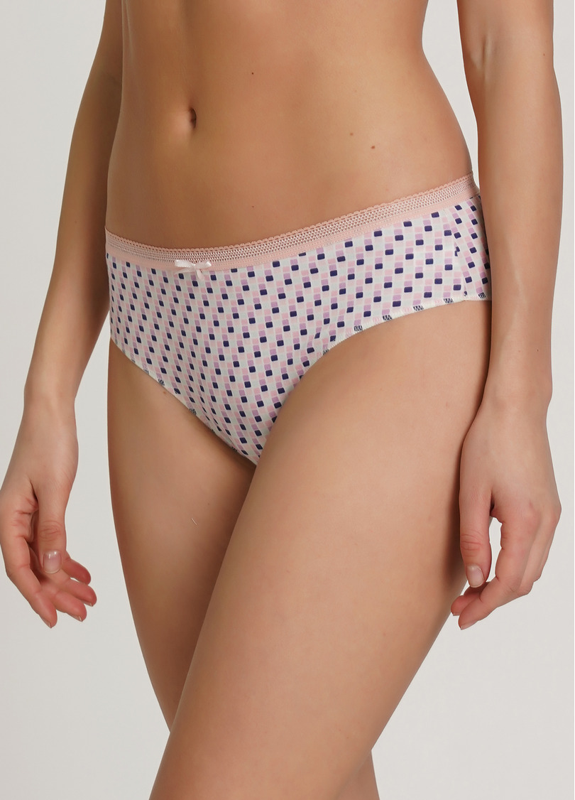 Широкі бразиліана бавовняні Sweet cotton 2216/60 lilac grid (рожевий)