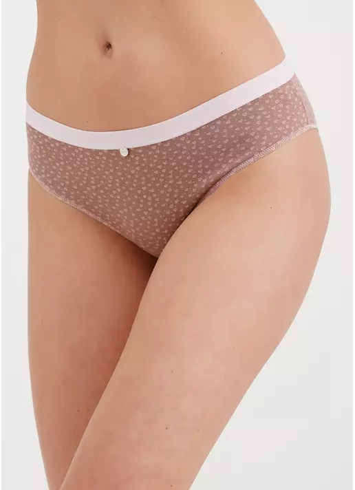 Классические трусики слипы в сердечки Sweet cotton 2301/60 hearts (бежевый)